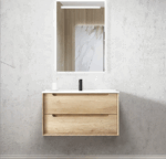 Byron 900mm Natural Oak Wall Hung Vanity - Image 4