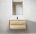 Byron 900mm Natural Oak Wall Hung Vanity - Image 3