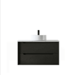 Byron 900mm Black Oak Wall Hung Vanity - Image 4