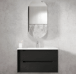 Byron 900mm Black Oak Wall Hung Vanity - Image 3