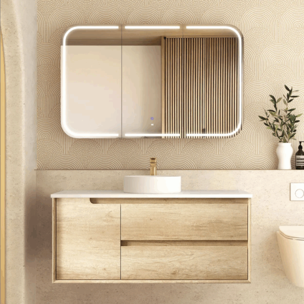 Byron 1200mm Natural Oak Wall Hung Vanity