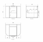 Bondi 600mm Satin White Fluted Wall Hung Curve Vanity - Image 6