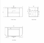Bondi 900mm Satin White Fluted Wall Hung Curve Vanity - Image 9