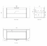 Bondi 1200mm Satin White Fluted Wall Hung Curve Vanity - Image 11