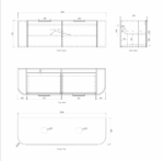 Bondi 1500mm Satin White Fluted Wall Hung Curve Vanity - Image 11