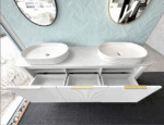 Bondi 1800mm Satin White Fluted Wall Hung Curve Vanity - Image 7