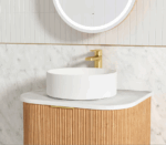 Bondi 600mm Woodland Oak Fluted Curve Vanity