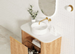 Bondi 900mm Woodland Oak Fluted Curve Vanity - Image 5