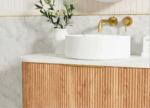 Bondi 900mm Woodland Oak Fluted Curve Vanity - Image 4