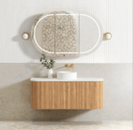 Bondi 1200mm Woodland Oak Fluted Curve Vanity