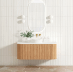 Bondi 1200mm Woodland Oak Fluted Curve Vanity - Image 8