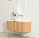 Bondi 1200mm Woodland Oak Fluted Curve Vanity - Image 2