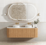 Bondi 1500mm Woodland Oak Fluted Curve Vanity