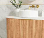 Bondi 1500mm Woodland Oak Fluted Curve Vanity - Image 11