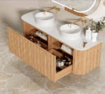 Bondi 1500mm Woodland Oak Fluted Curve Vanity - Image 8