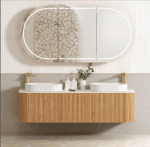 Bondi 1800mm Woodland Oak Fluted Curve Vanity - Image 5