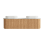 Bondi 1800mm Woodland Oak Fluted Curve Vanity - Image 8
