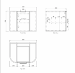 Bondi 600mm Natural Oak Wall Hung Curve Vanity - Image 9