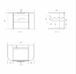 Bondi 750mm Natural Oak Wall Hung Curve Vanity - Image 7