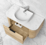 Bondi 750mm Natural Oak Wall Hung Curve Vanity - Image 5