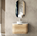 Bondi 750mm Natural Oak Wall Hung Curve Vanity - Image 3