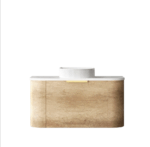 Bondi 900mm Natural Oak Wall Hung Curve Vanity - Image 5