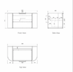 Bondi 900mm Natural Oak Wall Hung Curve Vanity - Image 12