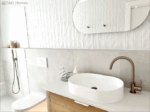Bondi 1200mm Natural Oak Wall Hung Curve Vanity - Image 7