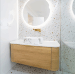 Bondi 1200mm Natural Oak Wall Hung Curve Vanity - Image 3