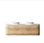 Bondi 1500mm Natural Oak Wall Hung Curve Vanity - Image 11