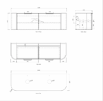 Bondi 1500mm Natural Oak Wall Hung Curve Vanity - Image 15