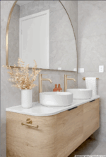 Bondi 1500mm Natural Oak Wall Hung Curve Vanity - Image 8