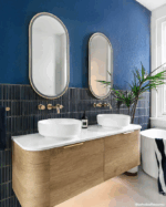 Bondi 1500mm Natural Oak Wall Hung Curve Vanity - Image 6