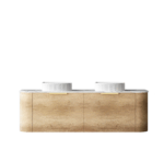 Bondi 1500mm Natural Oak Wall Hung Curve Vanity - Image 4