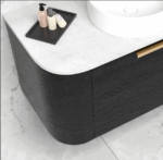 Bondi 600mm Black Oak Wall Hung Curve Vanity - Image 4