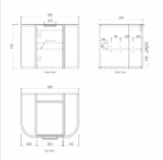 Bondi 600mm Black Oak Wall Hung Curve Vanity - Image 8