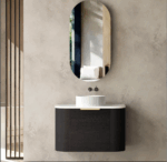Bondi 750mm Black Oak Wall Hung Curve Vanity - Image 3