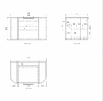 Bondi 750mm Black Oak Wall Hung Curve Vanity - Image 10