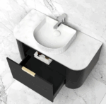 Bondi 900mm Black Oak Wall Hung Curve Vanity - Image 5