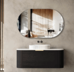 Bondi 1200mm Black Oak Wall Hung Curve Vanity
