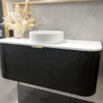 Bondi 1200mm Black Oak Wall Hung Curve Vanity - Image 5