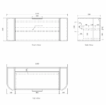 Bondi 1200mm Black Oak Wall Hung Curve Vanity - Image 9