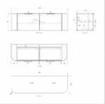 Bondi 1500mm Black Oak Wall Hung Curve Vanity - Image 8