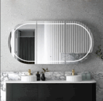 Bondi 1800mm Black Oak Wall Hung Curve Vanity