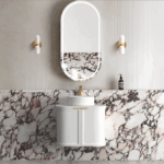 Hampshire 600mm Satin White Wall Hung Curve Vanity