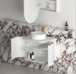 Hampshire 600mm Satin White Wall Hung Curve Vanity - Image 4