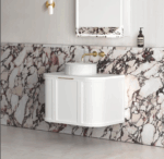 Hampshire 750mm Satin White Wall Hung Curve Vanity - Image 5