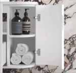 Hampshire 750mm Satin White Wall Hung Curve Vanity - Image 9