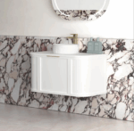 Hampshire 900mm Satin White Wall Hung Curve Vanity - Image 3