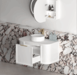 Hampshire 900mm Satin White Wall Hung Curve Vanity - Image 9